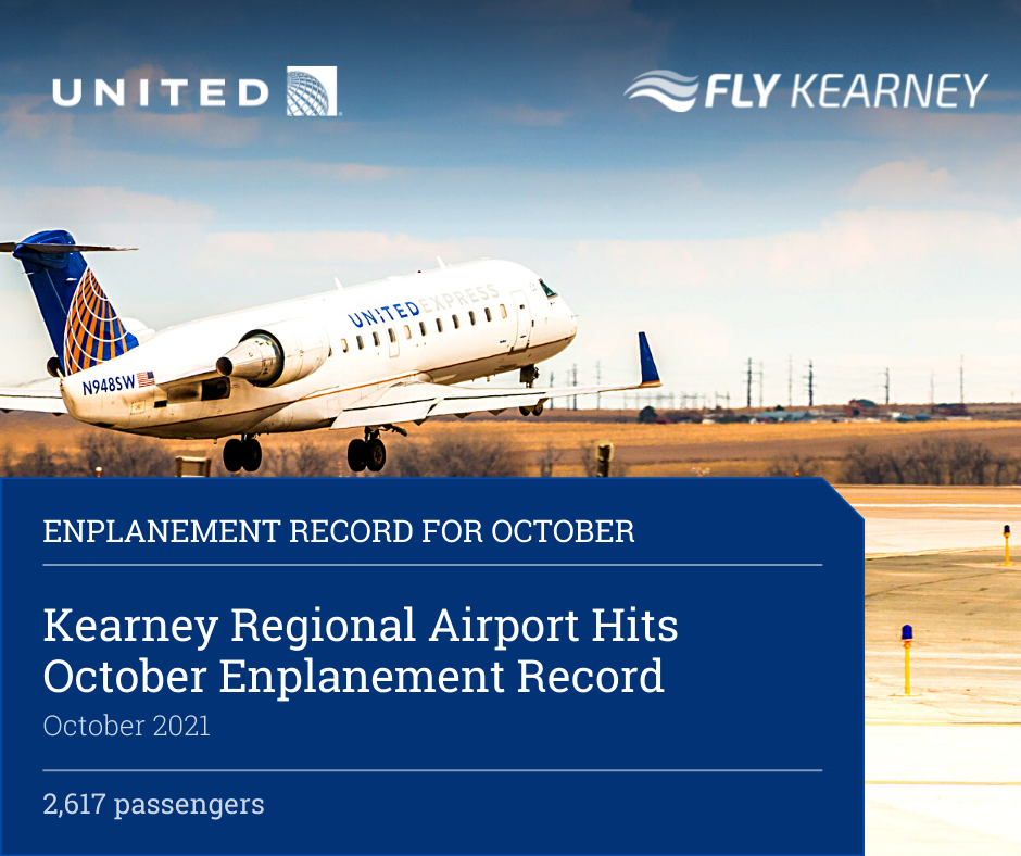Kearney Regional Airport Exceeds October Monthly Enplanement Record